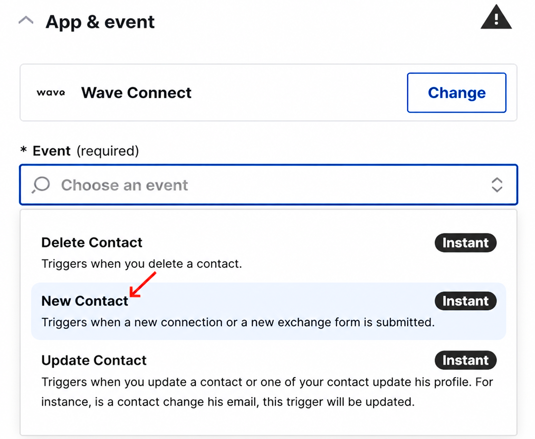 New Contact Event