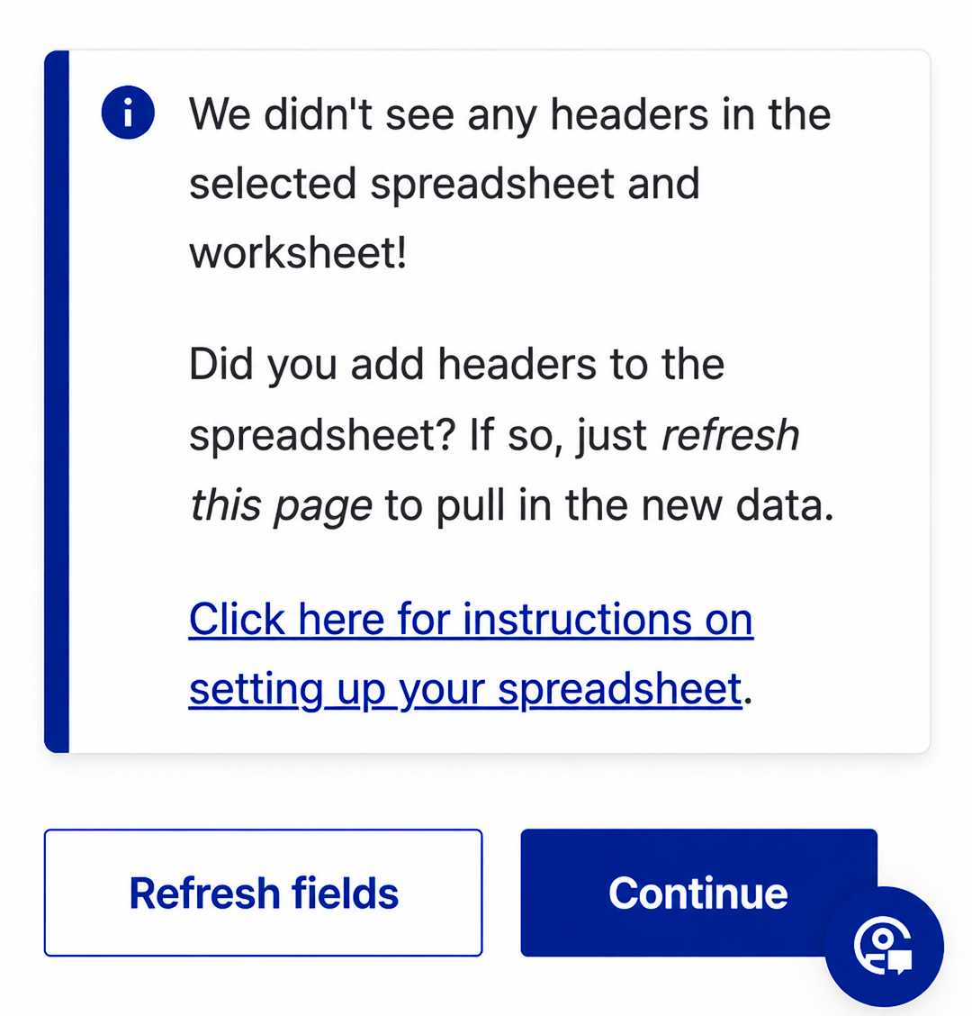 Error Associated With Having No Headers in Your Google Sheets Document