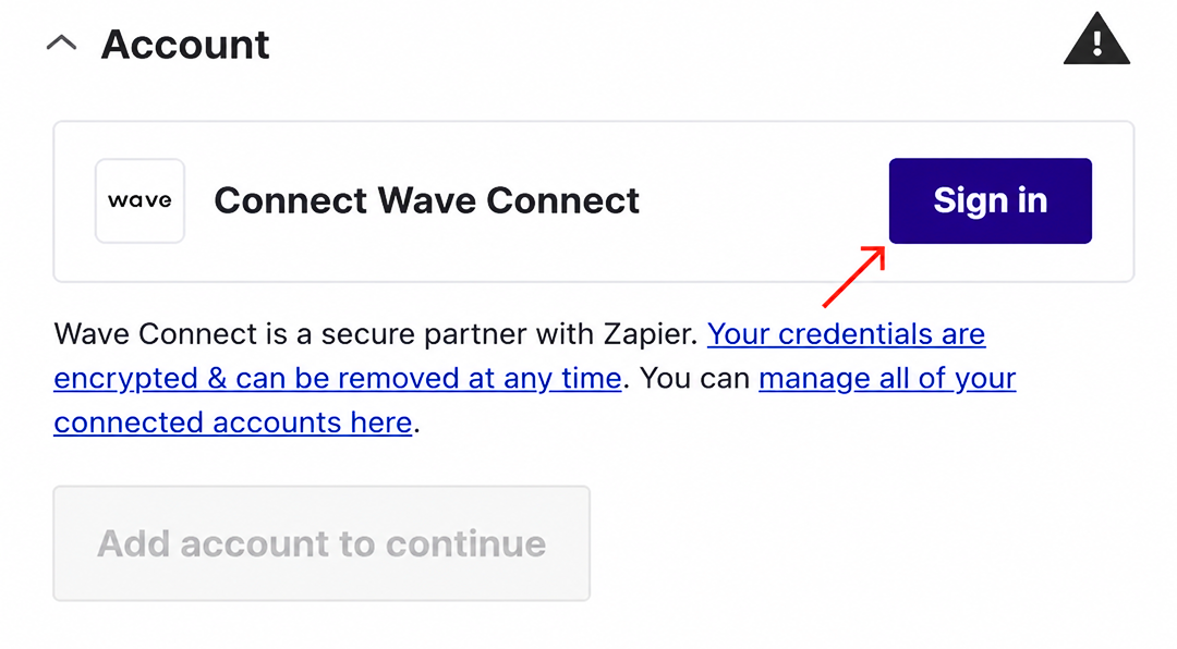 Sign Into Wave