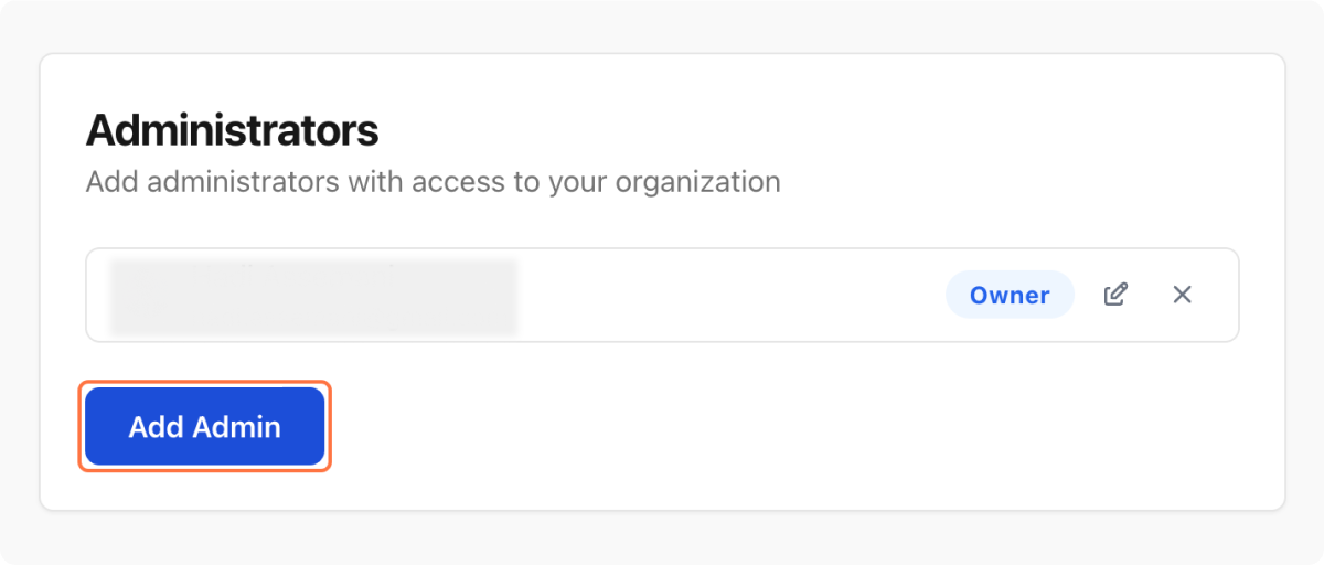 Click on Add Admin