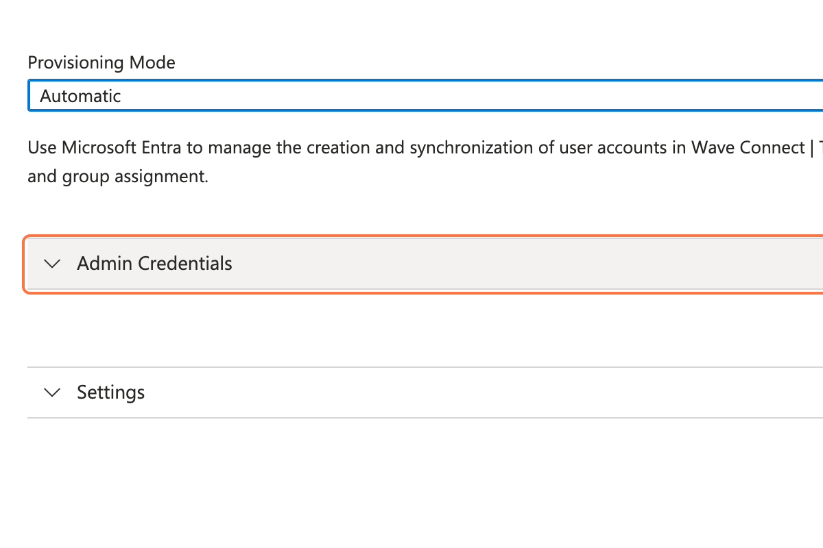 Navigate to Admin Credentials