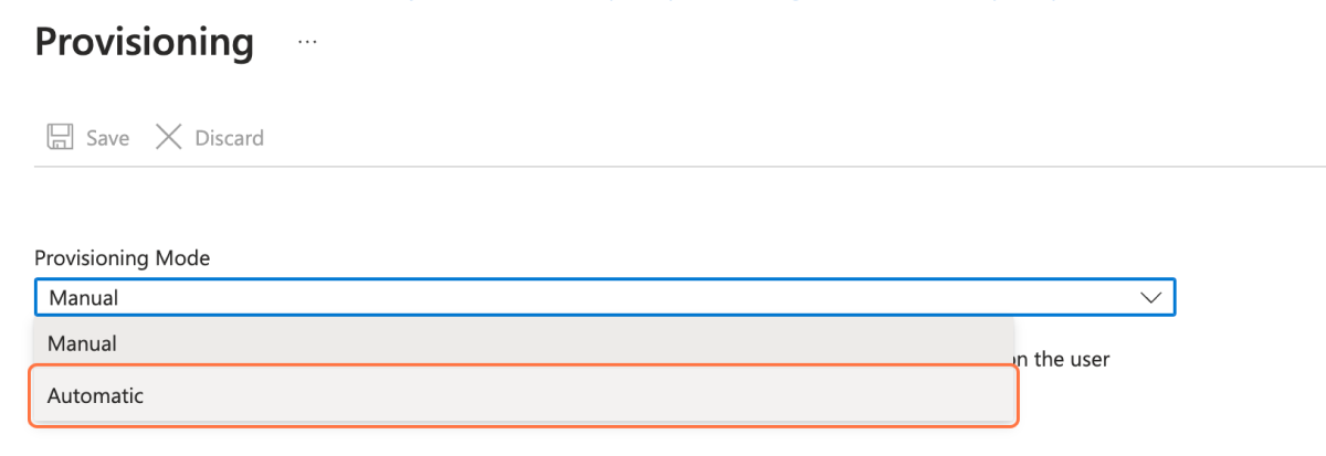 Set Provisioning to Automatic