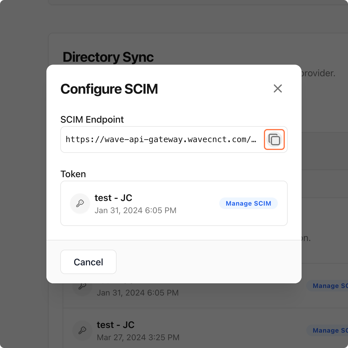 Copy SCIM Endpoint