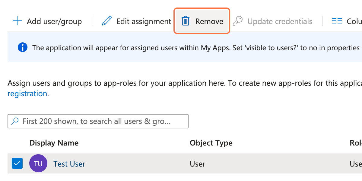 Click on Remove Button