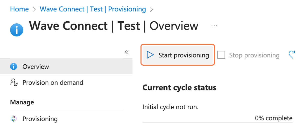 Start Provisioning